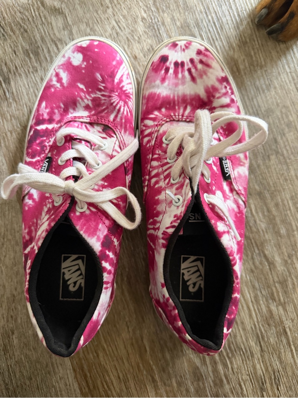 Vans Pink and White Tie-Dye Canvas Sneakers
